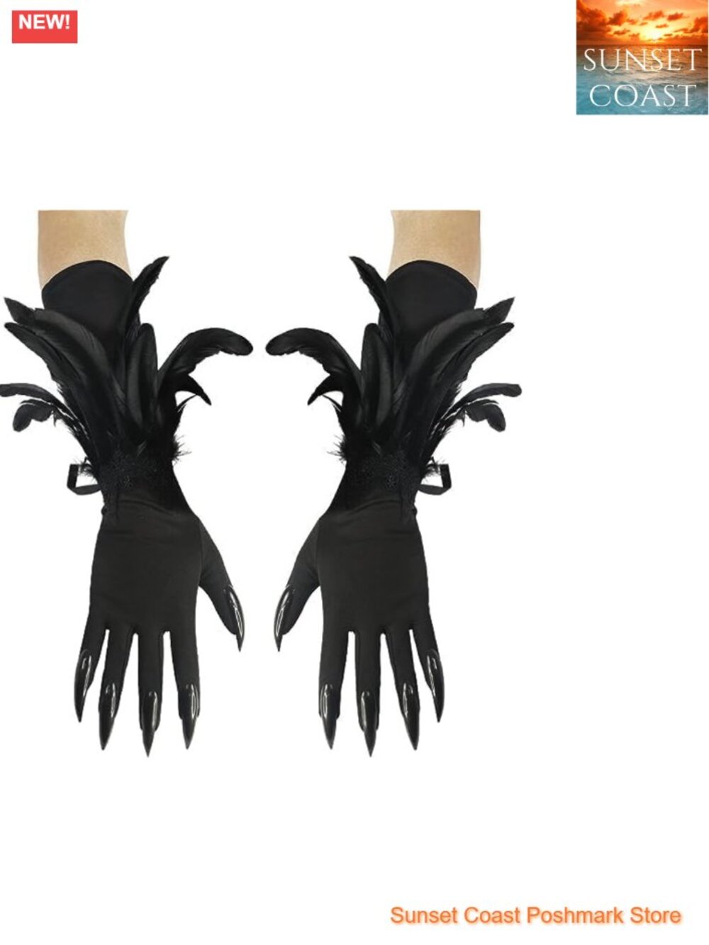 Faux Fur Lace Claw Gloves Halloween Cat Paw Nail Costume Accessory